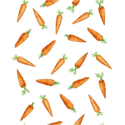 Ткань вафельное полотно 50 см Морковки арт. 29126-4 (белый)
