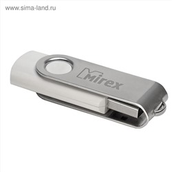 Флешка Mirex SWIVEL WHITE, 4 Гб, USB2.0, чт до 25 Мб/с, зап до 15 Мб/с, белая