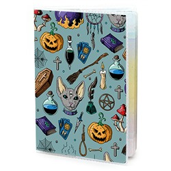 MOB467 Обложка для паспорта ПВХ Хэллоуин символы