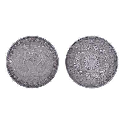 MN020-12 Сувенирная монета Знаки Зодиака Рыбы, d.4см