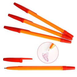 Ручка шариковая 1.0 мм красная , корпус оранжевый CL51-2 /1 /50 /0 /4000