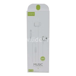Наушники MP3/MP4 MAIMI (H16) микрофон/кнопка ответа вызова (белые)