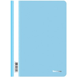 Папка-скоросшиватель пластик., А4, 180мкм, голубая с прозр. верхом (Berlingo)