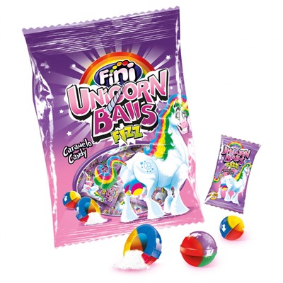 Кислые леденцы Fini Unicorn balls пакет 80г