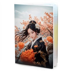 MOB700 Обложка для паспорта ПВХ Девушка в кимоно