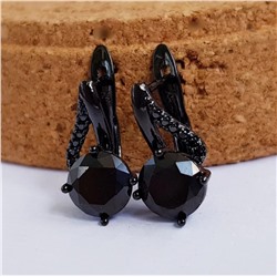 Серьги коллекция Xuping Black покрытие позолота