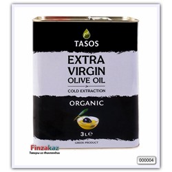 Масло оливковое Tasos extra virgin organic 3 л