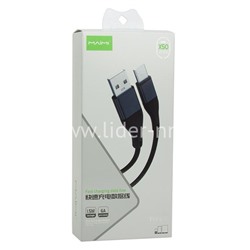 USB кабель для USB Type-C 1.5м MAIMI X50 текстильный (черный) 6A