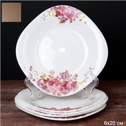 Набор тарелок квадратных 6 штук 200 мм А / 13/87595/XN (7065) серия Розовая композиция