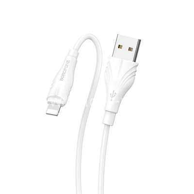 USB кабель Lightning 1.0м BOROFONE BX18 (белый) 2.4A
