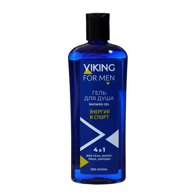 Гель для душа Viking 4 в 1, Sport Energy для тела, волос, лица, бритья, 300 мл