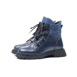 2196-02 DARK BLUE Ботинки зимние женские (натуральная кожа, натуральный мех) размер 36