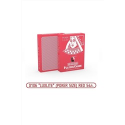 Карты игр. 0106 Luxlite (POKER SIZE) RED (12х12) 54 л.