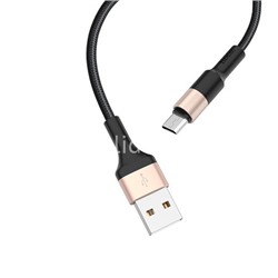 USB кабель micro USB 1.0м HOCO X26 (черный/золото)