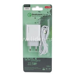 СЗУ Type-C 1 USB выход 22.5W Quick Charge 3.0 (6V-3.0A/9V-2.0A/12V-1.5A) MAIMI T30 (белый)
