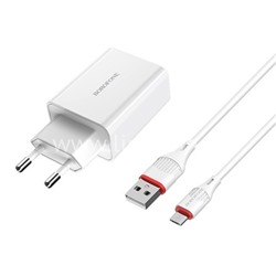 СЗУ Micro USB 1 USB выход 18W Quick Charge 3.0 (6V-3.0A/9V-2.0A/12V-1.5A) BOROFONE BA21A (белый)