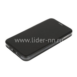 Чехол-книжка для iPhone 12/12 Pro (6.1") Brauffen (горизонтальный флип) черная (пакет)