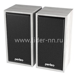 Мультимедийные стерео колонки Perfeo CABINET USB (белый дуб)