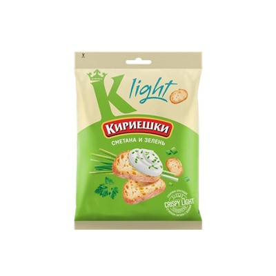 «Кириешки Light», сухарики со вкусом сметаны и зелени, 80 г