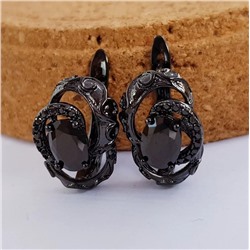 Серьги коллекция Xuping Black покрытие позолота