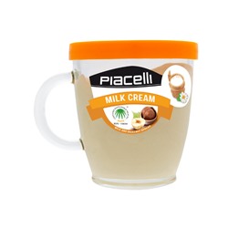 Крем-нуга из лесных орехов со вкусом молока на основе растительных масел, Piaceili "White spread cream with milk" 300 г