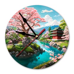 MCH281 Часы настенные Японский пейзаж 20см, пластик