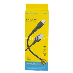 USB кабель для USB Type-C 1.0м BOROFONE BX51 (черный) 3.0A
