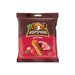 «3 Корочки», сухарики ржаные со вкусом ростбифа, 40 г