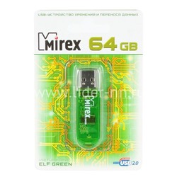USB Flash 64GB Mirex ELF GREEN