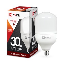 Лампа диод HP 30Вт Е27 6500К 2850Лм d100x180мм Inhome (50)