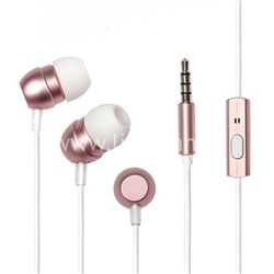 Наушники DIALOG ES-F57 микрофон, кнопка ответа вызова (розовые) металл