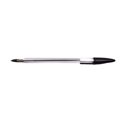 Ручка шариковая,прозр.корпус черная 1,0мм (DOLCE COSTO)