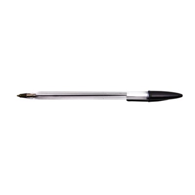 Ручка шариковая,прозр.корпус черная 1,0мм (DOLCE COSTO)