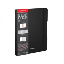 Тетрадь в съем пласт обл FolderBook, черный, А5+, 2x48л, клетка