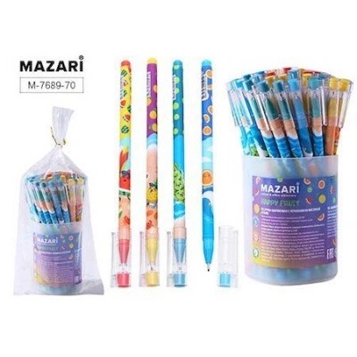 Ручка масл. Mazari FRUIT синяя 0,7мм 7689-70