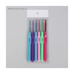 Набор крючков для вязания, d = 2,5-5 мм, 14 см, 6 шт, цвет МИКС