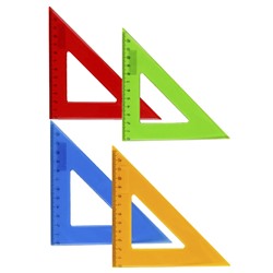 Треугольник 45°х12см цвет. прозрачн. ассорти Л-6203 Проф-Пресс /1 /0 /0 /400