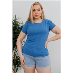 Женская футболка В168 голубая