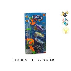 Игра Рыбалка (свет,музыка,батар.) 5 пред. с морскими животными на магните на карт.,100438395/2156B