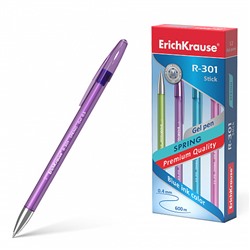 Ручка гелевая 0,5 мм, синяя "R-301 Spring Gel Stick" (ErichKrause)