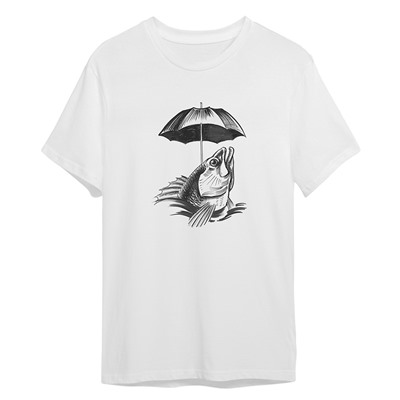 FTW0633-L Футболка Рыба с зонтом, размер L