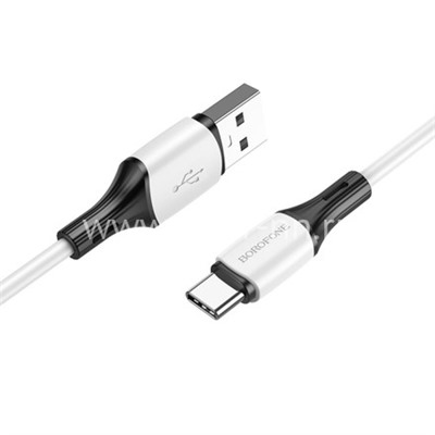 USB кабель для USB Type-C 1.0м BOROFONE BX79 силиконовый (белый) 3.0A