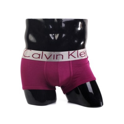 Трусы Calvin Klein пурпурые с серебряной резинкой Steel A005