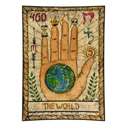 GB025 Гобелен Таро - The World (рука) 95х73см