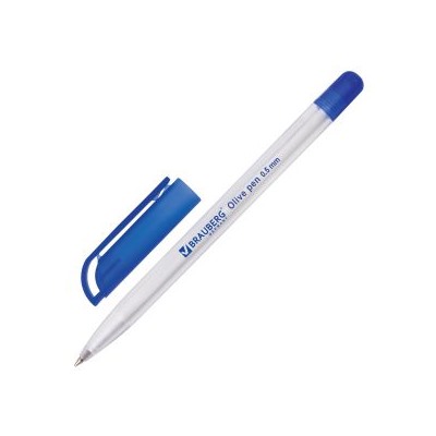 Ручка шариковая масляная Brauberg "Olive Pen" 0,7 мм корпус матово-прозрачный синий стержень 141476