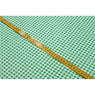 Ткань бязь 150 см ЛЮКС Клеточка (зеленый)