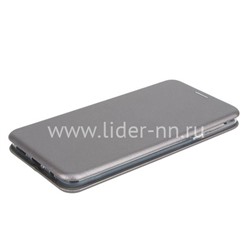 Чехол-книжка для Samsung Galaxy A20S Brauffen (горизонтальный флип) серебро (пакет)