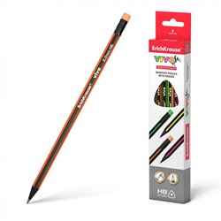 Чернограф трехгр карандаш с ластиком VIVO® HB (12 шт)