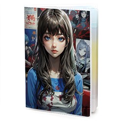 MOB856 Обложка для паспорта Девушка с синими глазами