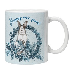 KRU331 Кружка Кролик Happy new year